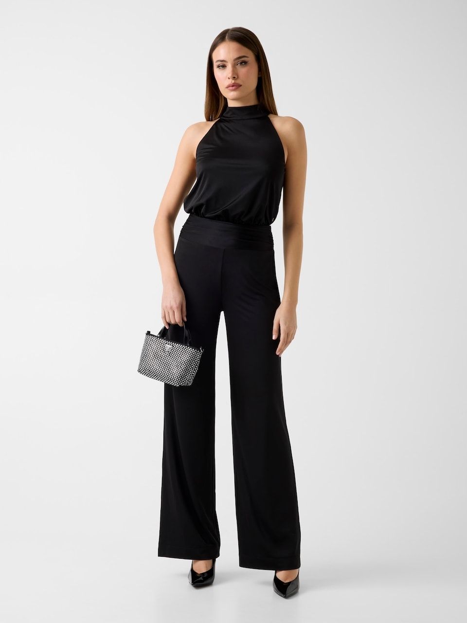 Jumpsuit with a halter neck