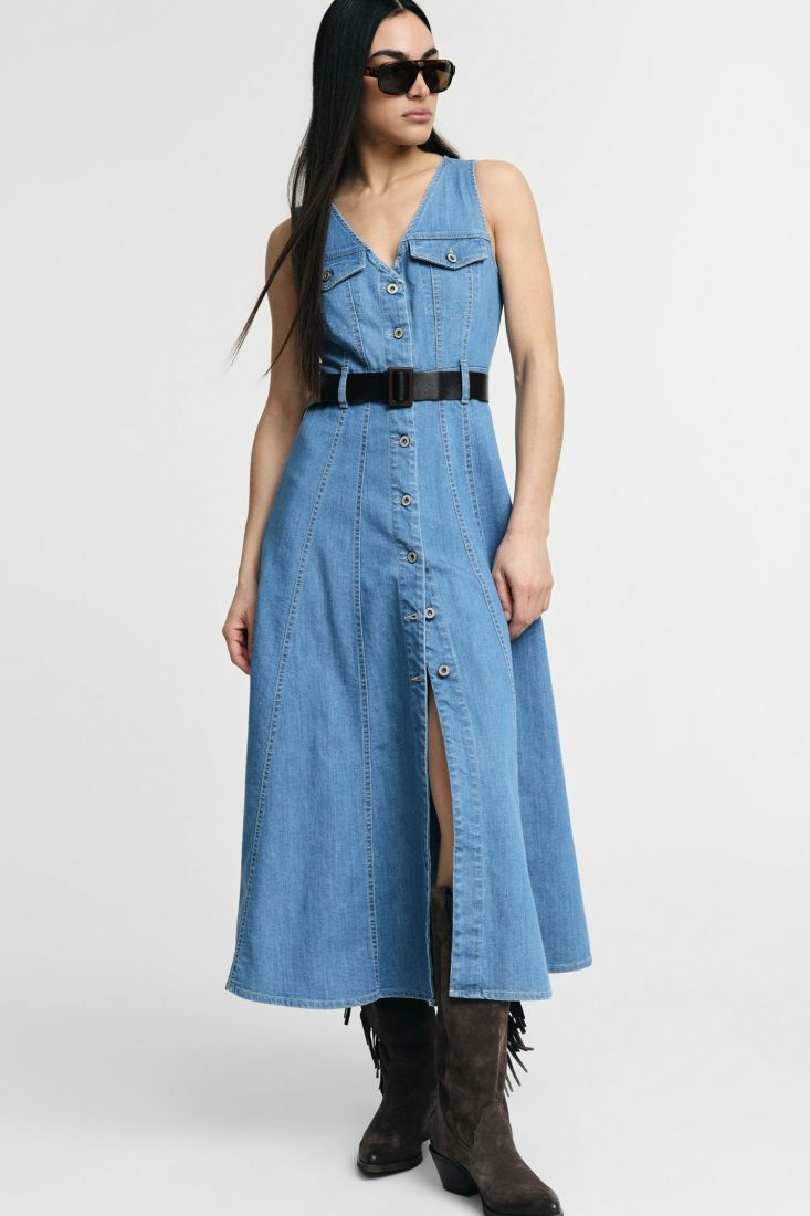 ​Denim midi dress
