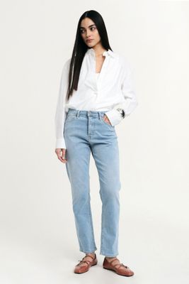 ​Light-wash girlfriend jeans