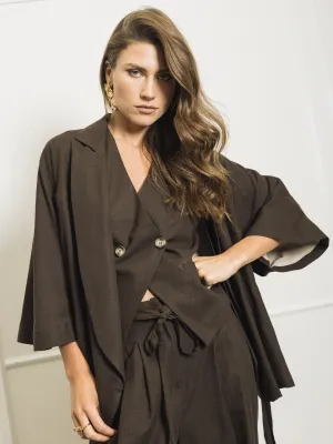 ​Linen blend kimono jacket