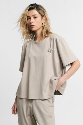 ​Oversized pinstriped T-shirt