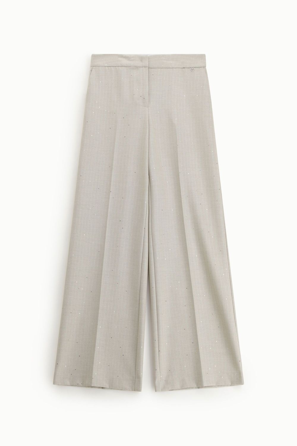 ​Wide-leg pinstriped pants