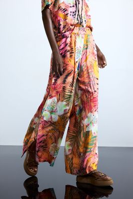 Wide-leg tropical pants
