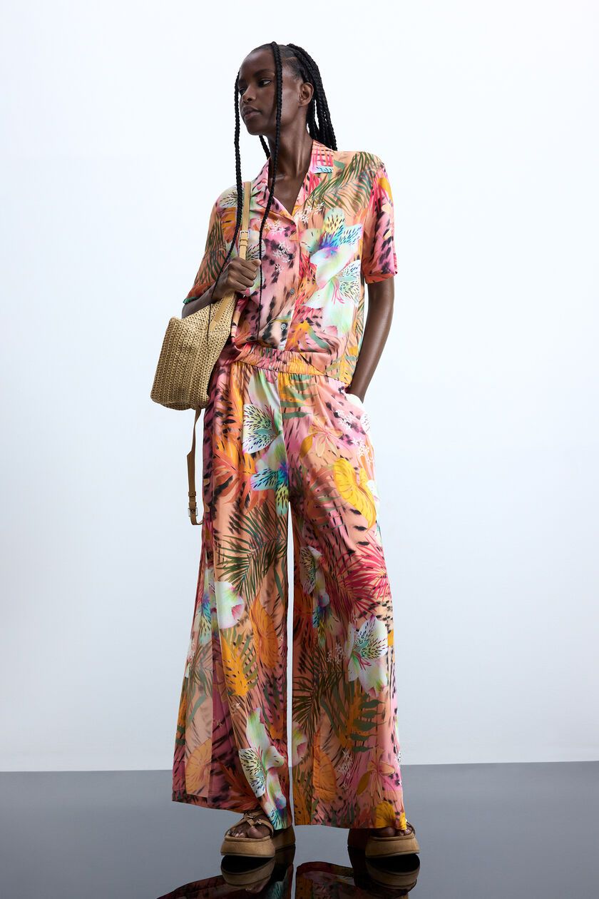 ​Wide-leg tropical pants