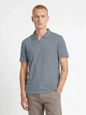 Stretch cotton pique derby polo