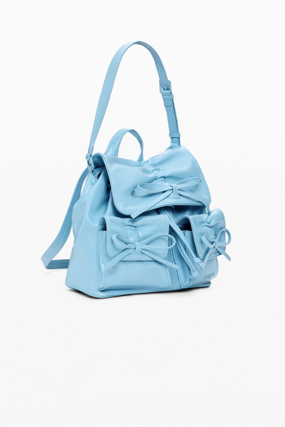 ​Faux leather backpack with decorative bows