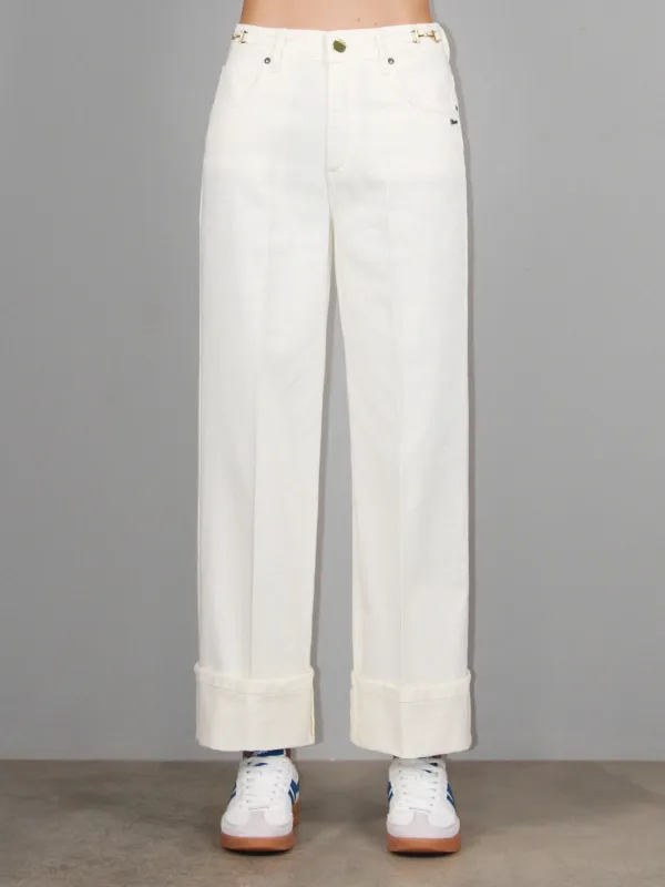 ​Palazzo jeans with buckles