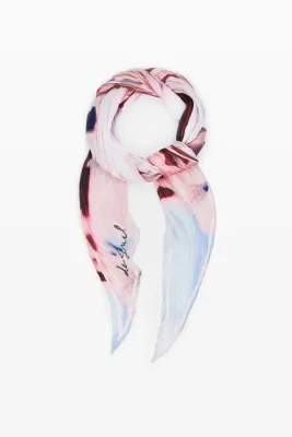 Scarf with floral patch design