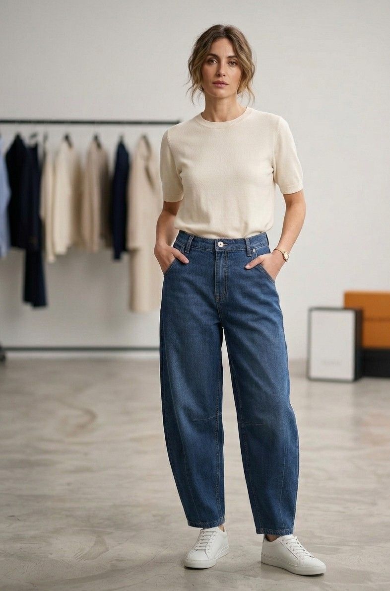​Baggy-fit jeans with high waist