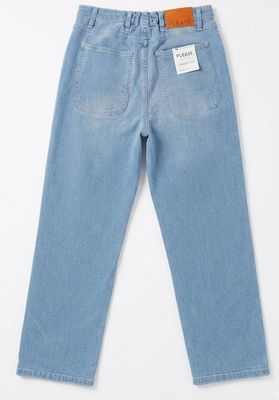 Straight-leg jeans in light-blue denim