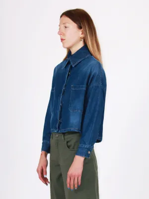 Denim relaxed-fit jacket