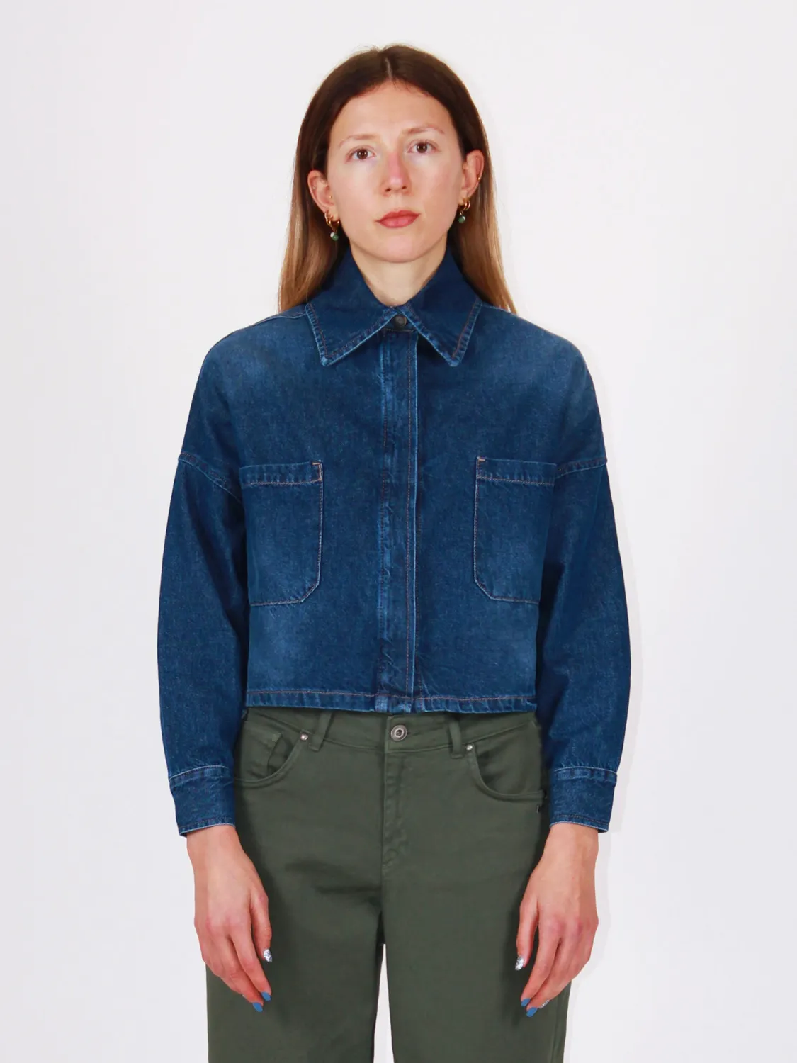 Denim relaxed-fit jacket