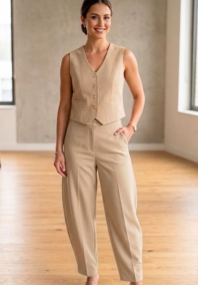 Viscose blend balloon pants