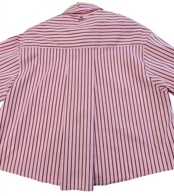 Striped cropped popeline shirt
