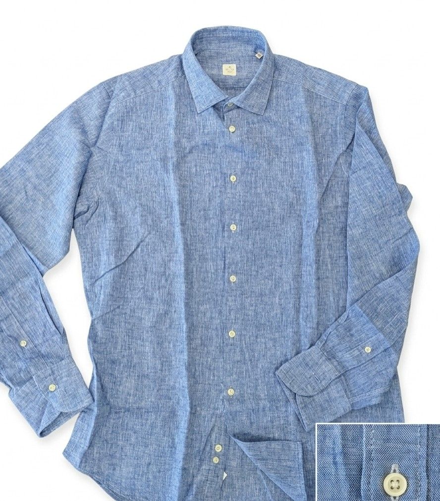 ​Slim-fit linen blend shirt