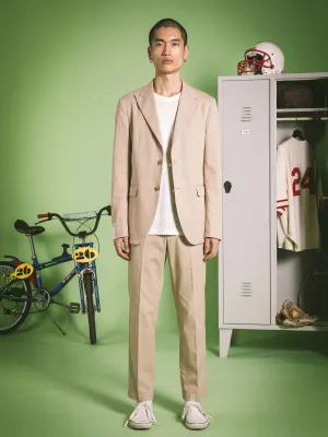 Single-breasted cotton blend suit