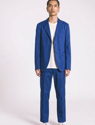 Single-breasted cotton blend suit