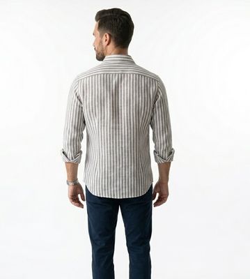 Striped linen blend shirt