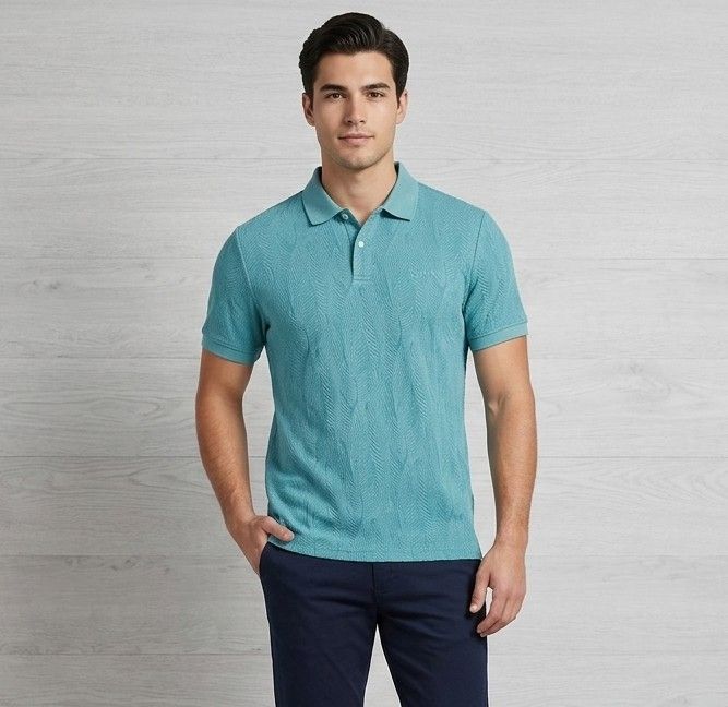 Floral jacquard polo