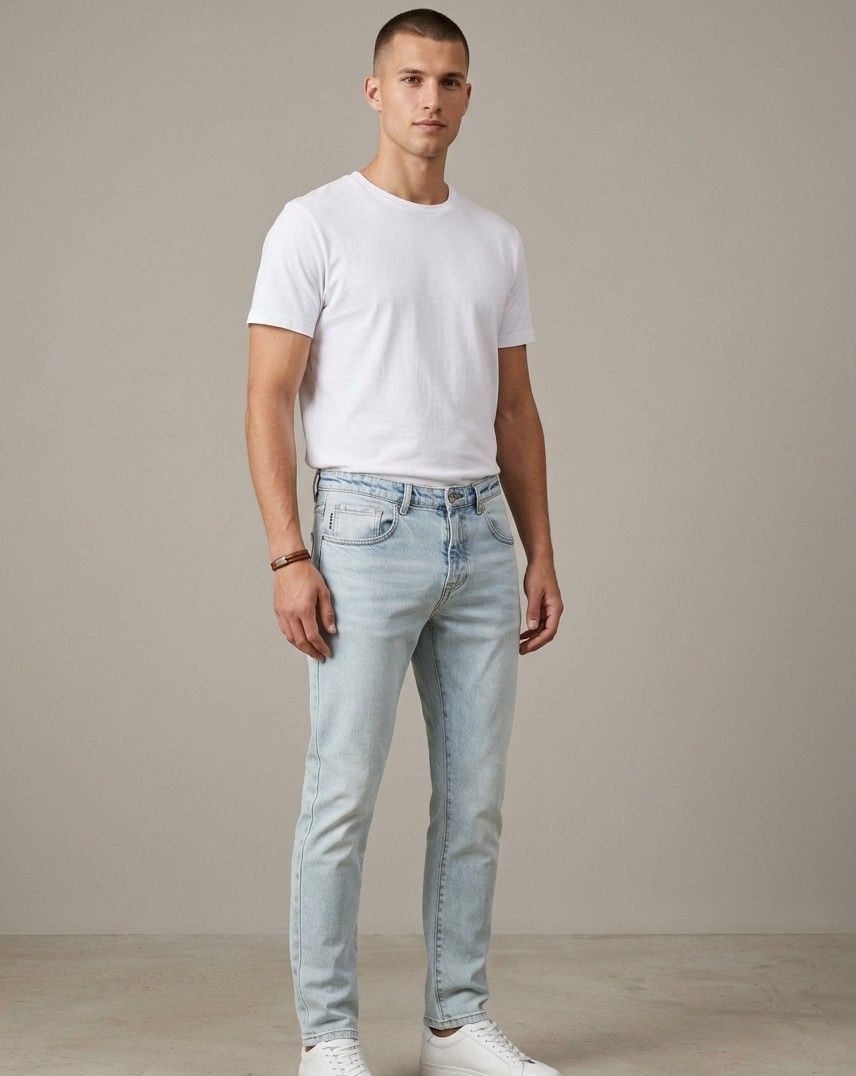 Slim-fit jeans  in light denim