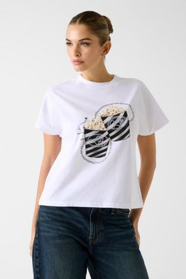 Regular-fit T-shirt with pearls