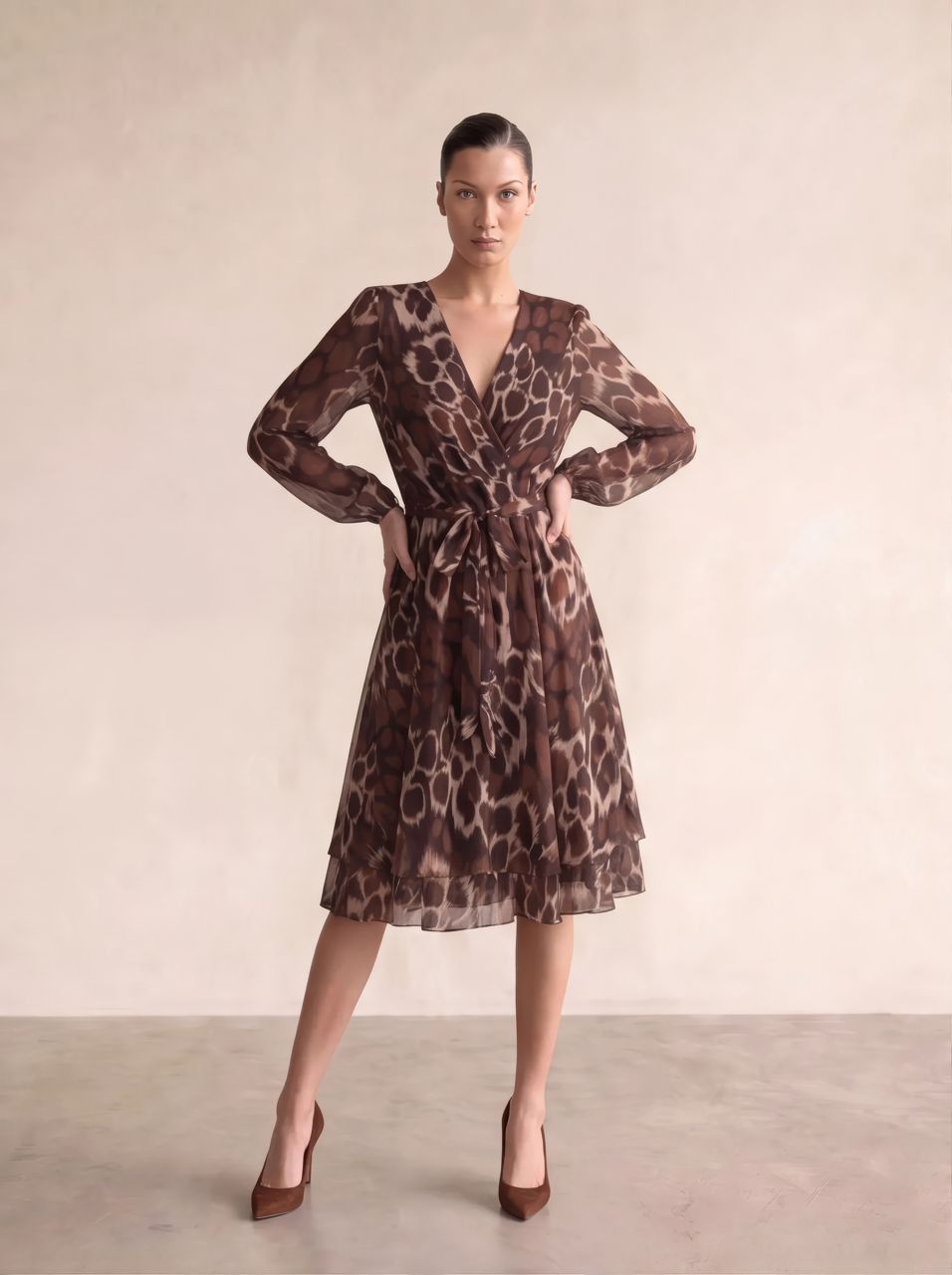 ​Regular-fit animalier print dress