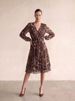 ​Regular-fit animalier print dress