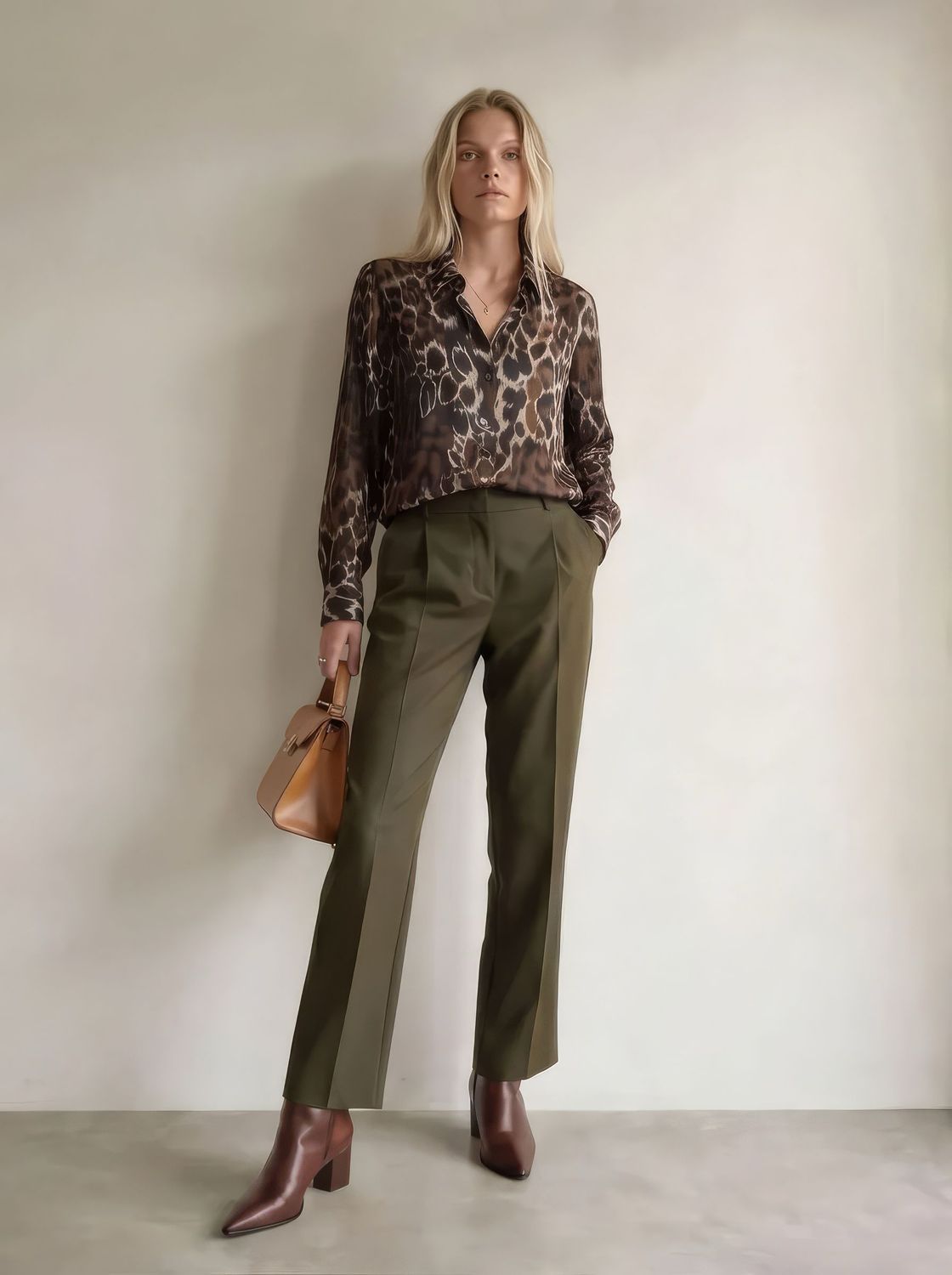 ​Regular-fit georgette shirt