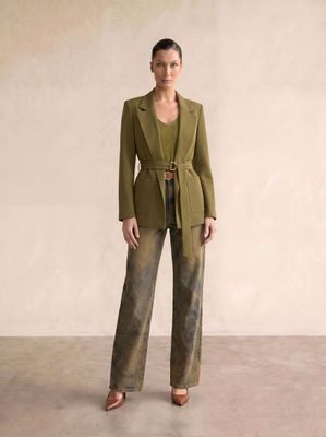​Regular-fit jacket with belt