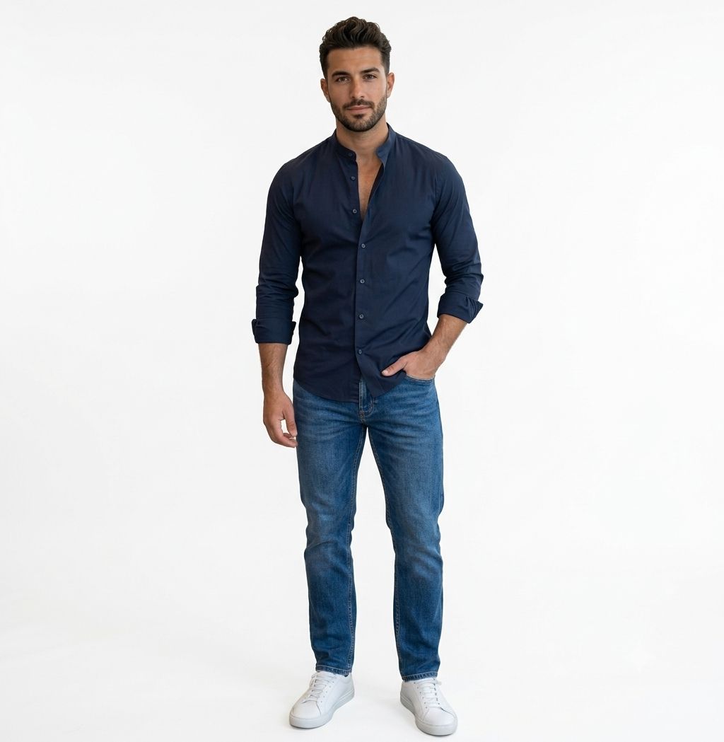 Slim-fit basic korean shirt