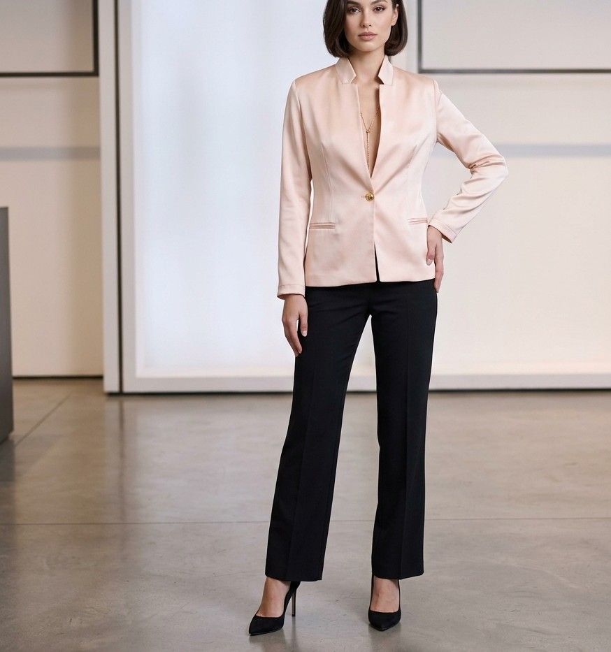 Slim-fit korean-collar jacket