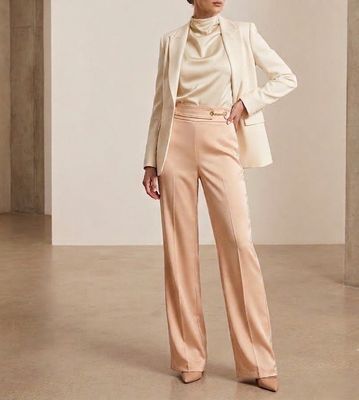 Pantalone flare in satin