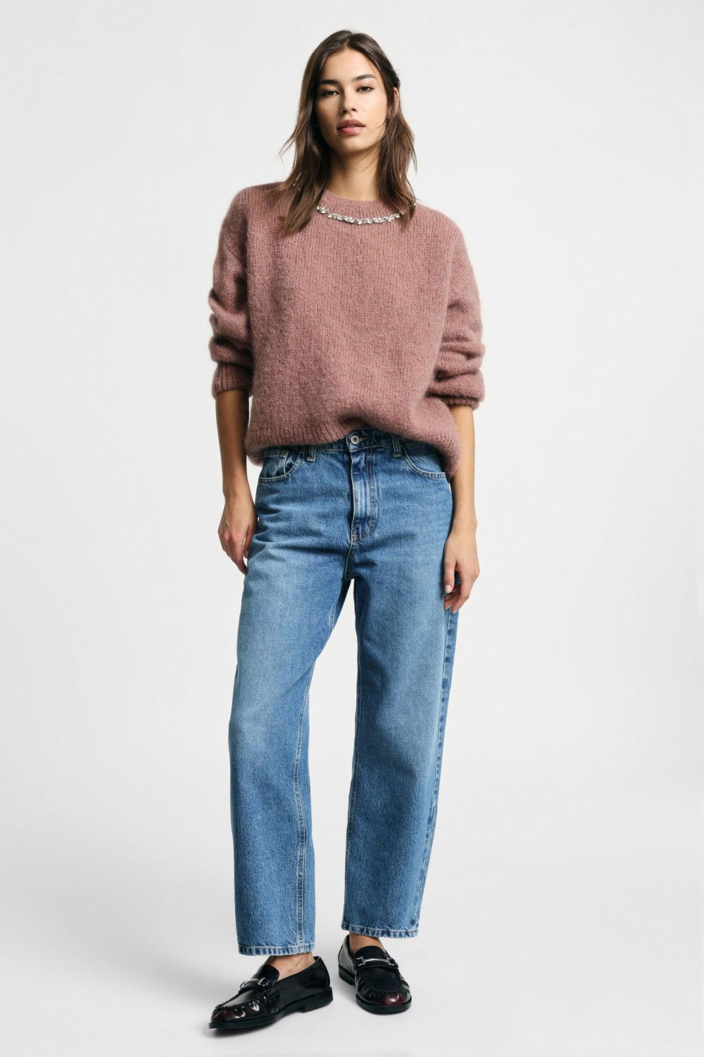 High-rise straight-fit jeans