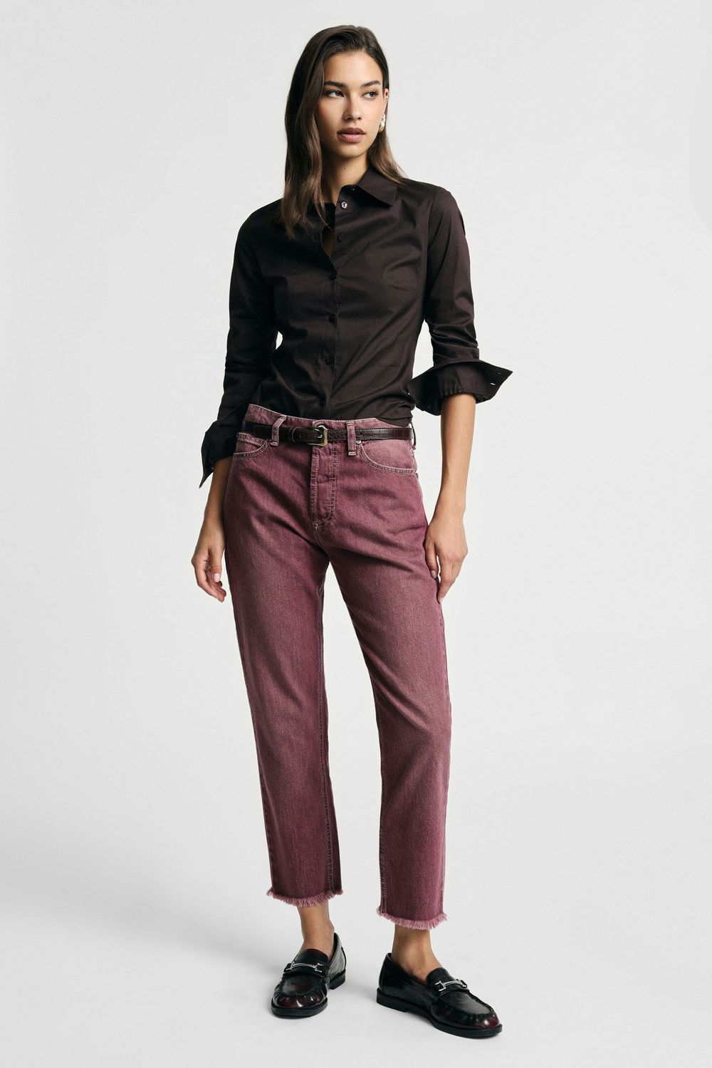 ​Mid-rise straight-leg jeans