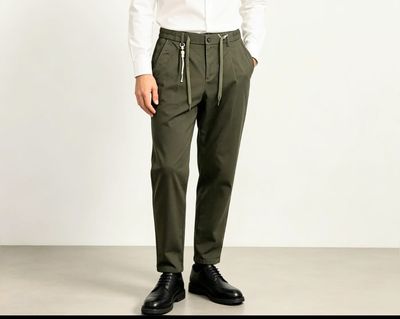 ​Pleated chino joggers with