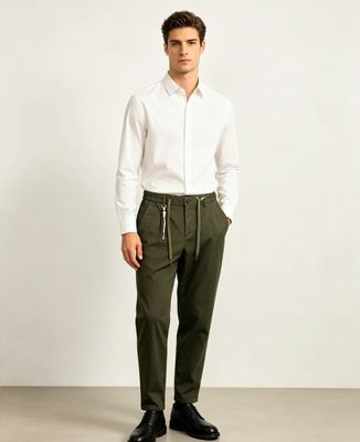 ​Pleated chino joggers with