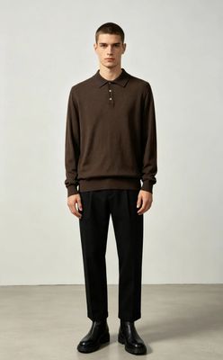 ​Regular-fit long-sleeved polo shirt