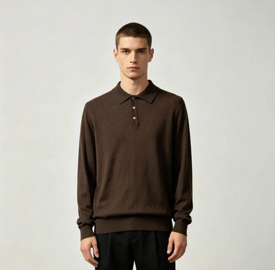 ​Regular-fit long-sleeved polo shirt