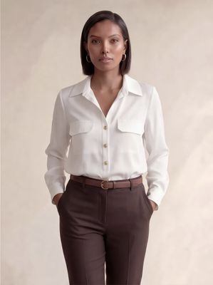 ​Regular-fit shirt with flap pockets