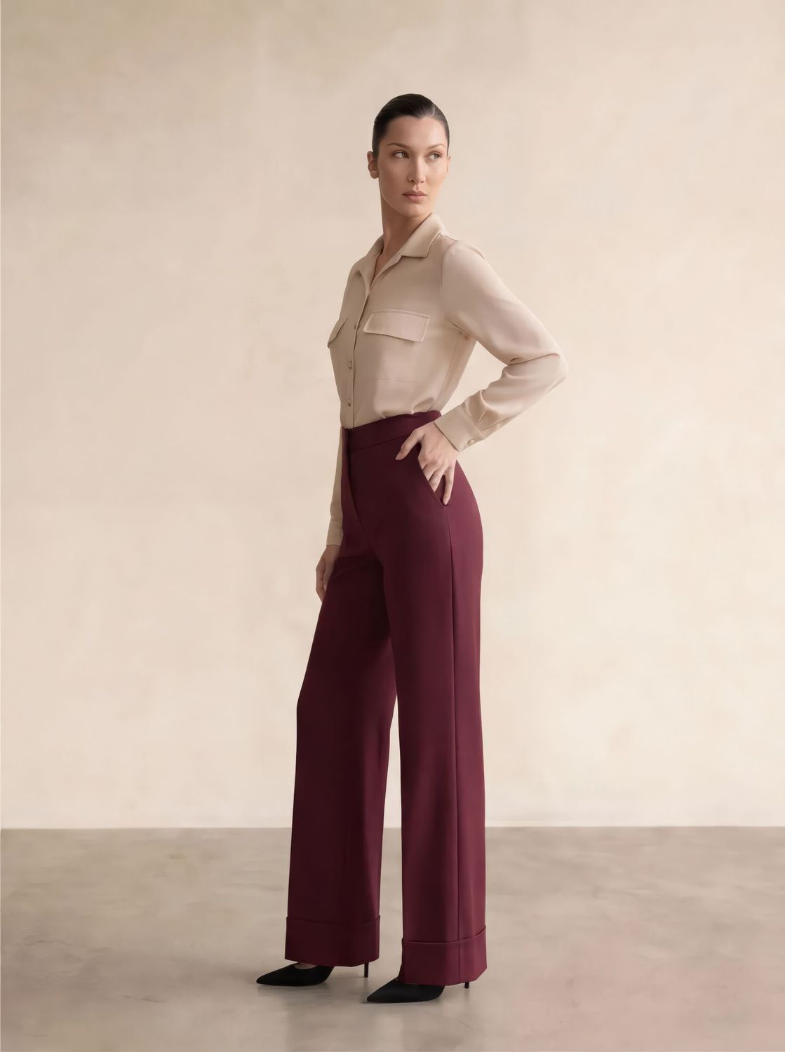 ​Milano-knit pants with cuffs