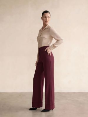 ​Milano-knit pants with cuffs