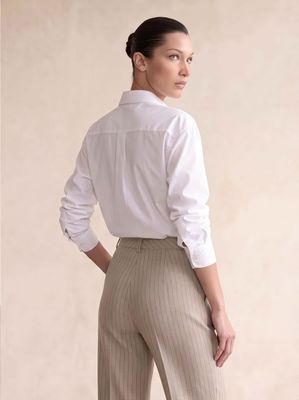Wide-leg pinstriped pants