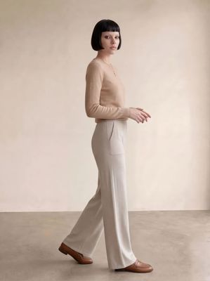 Soft-touch knit flared pants