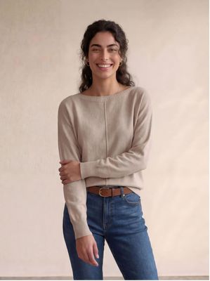 ​Regular-fit sweater with a boat neck