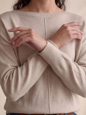​Regular-fit sweater with a boat neck