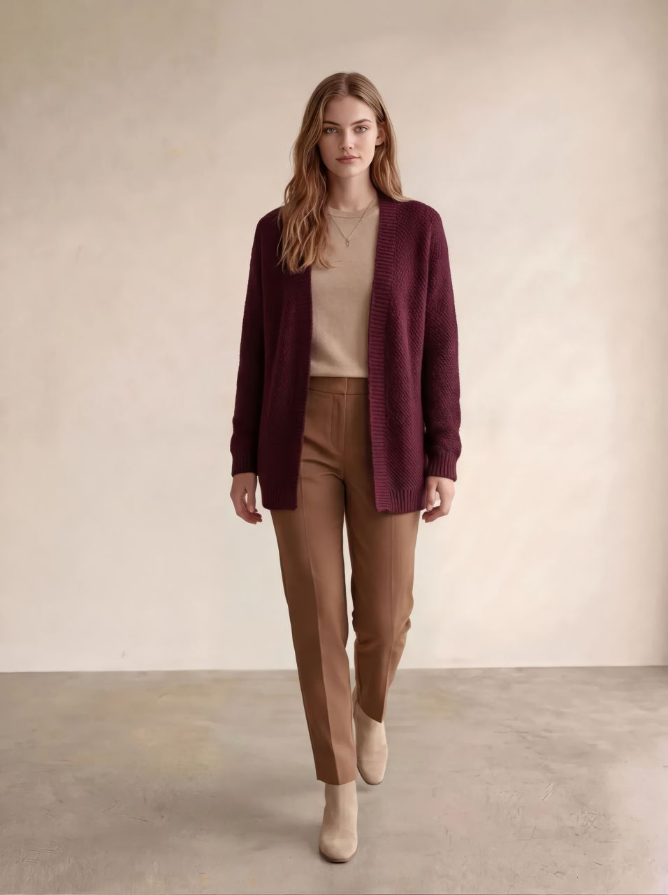 ​Regular-fit seed-stitch cardigan