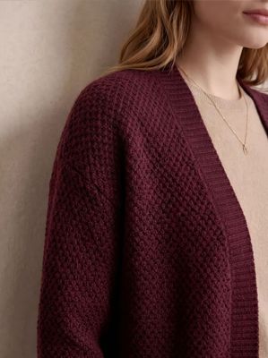​Regular-fit seed-stitch cardigan