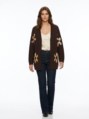 ​Knit cardigan with floral