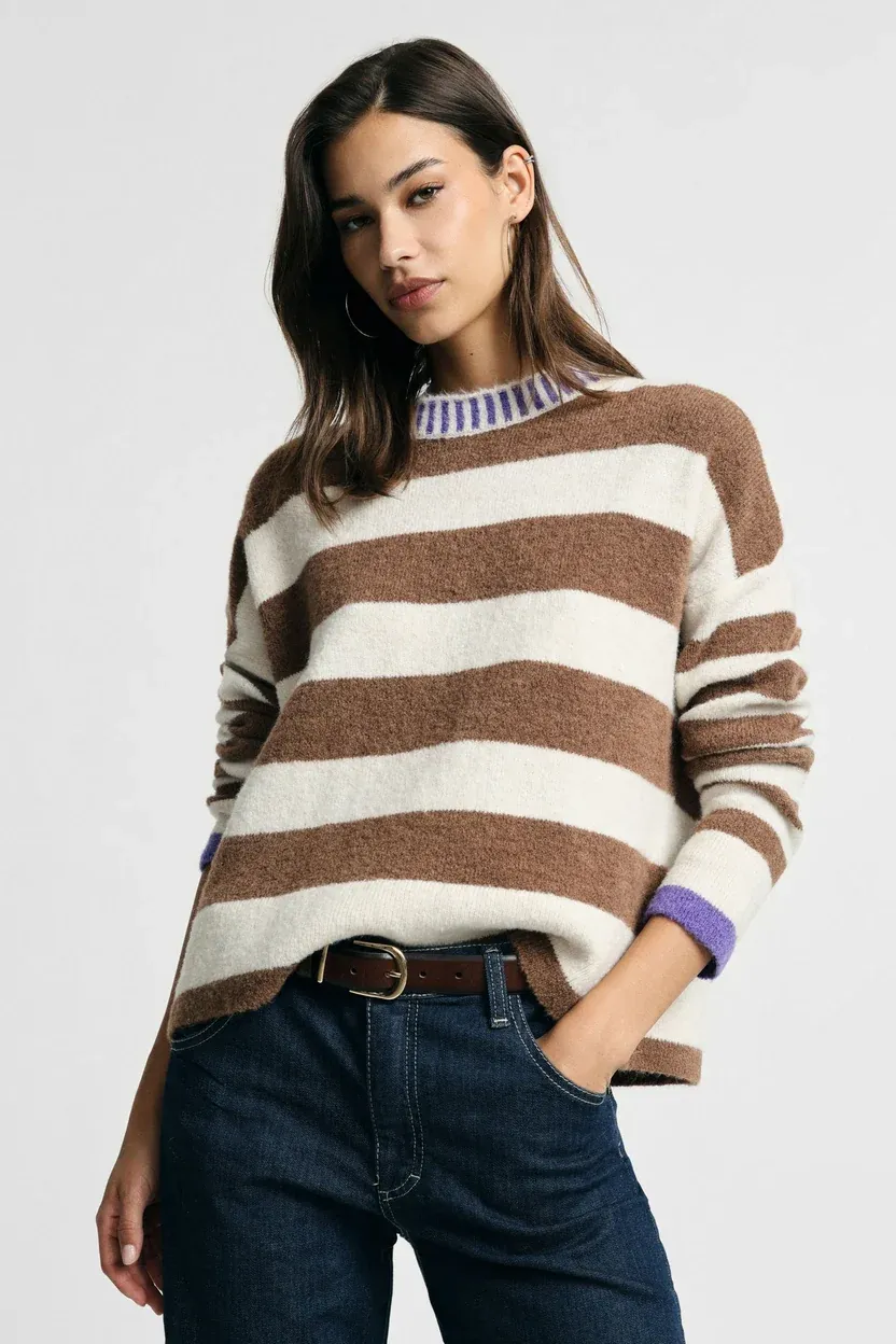 ​Regular-fit sweater with wide stripes