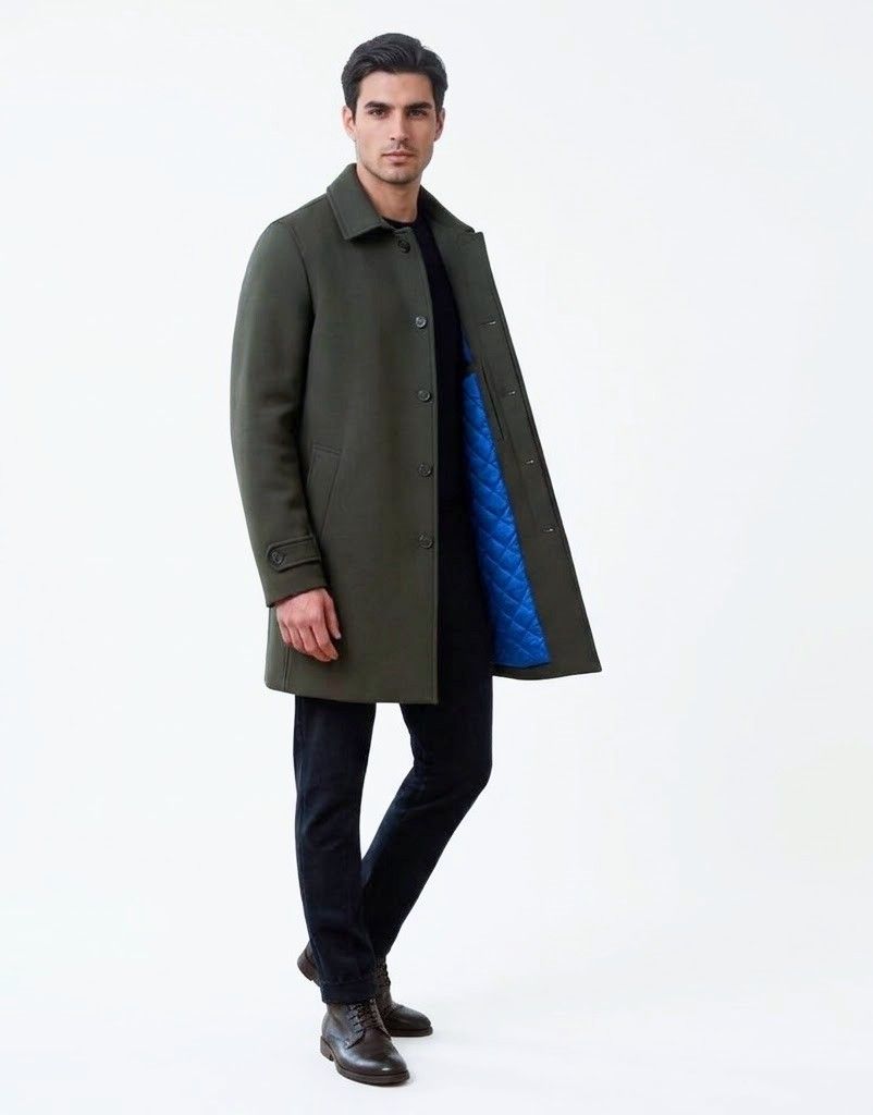 Slim-fit trench technical coat